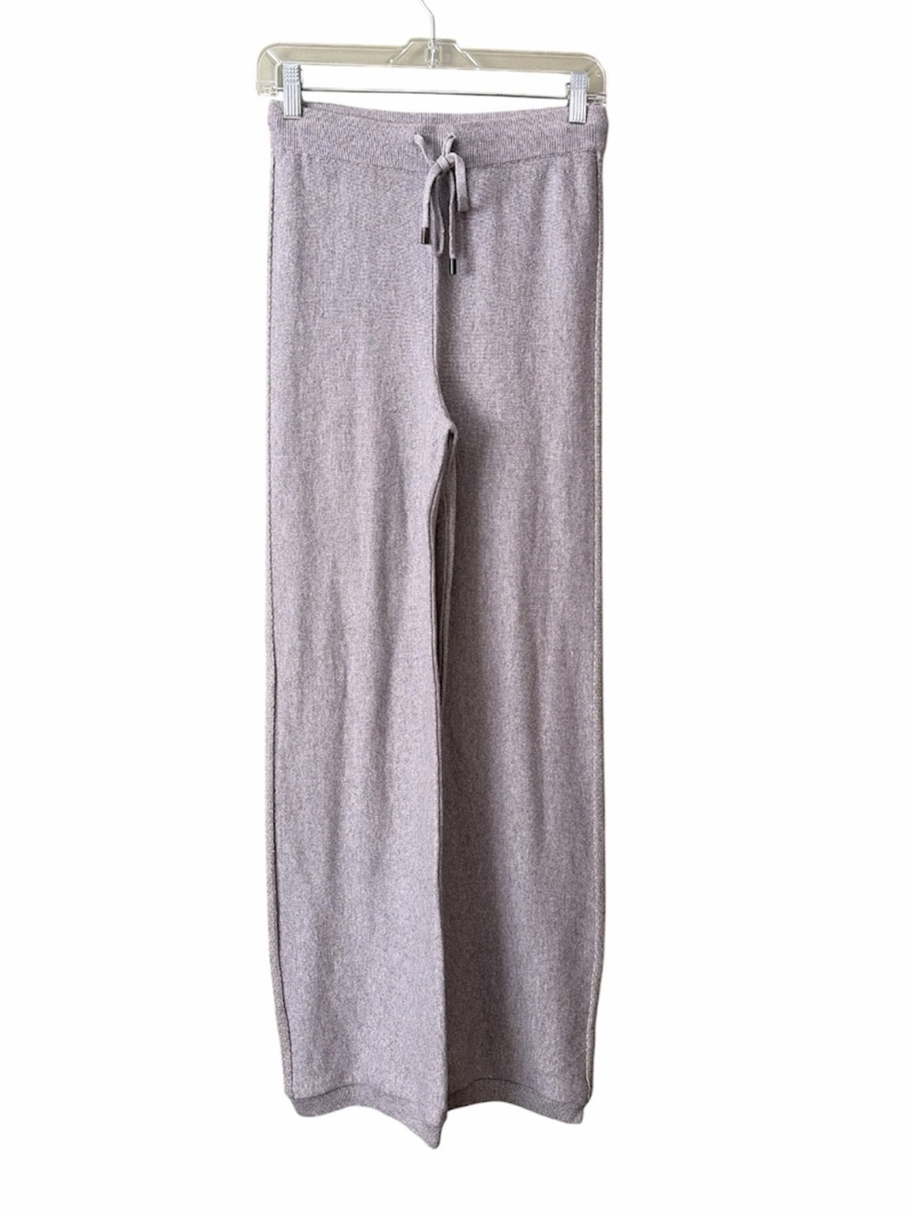 Peserico Grey Knit Wool Silk Cashmere Wide-Leg Knit Lounge Pants Silver Sz IT 40
